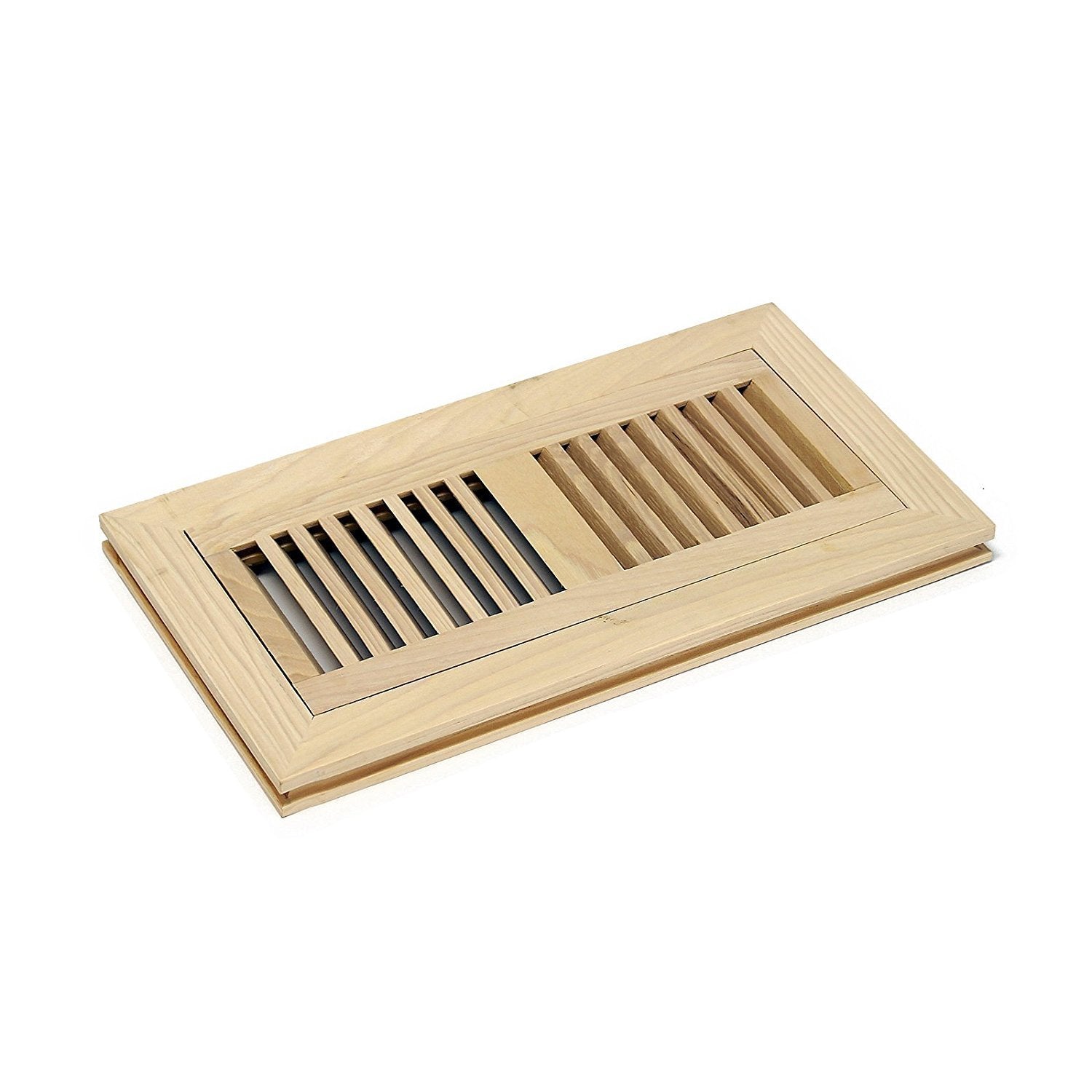 WELLAND Hickory Flush Mount Floor vent With Frame, Unfinished Wood Vents