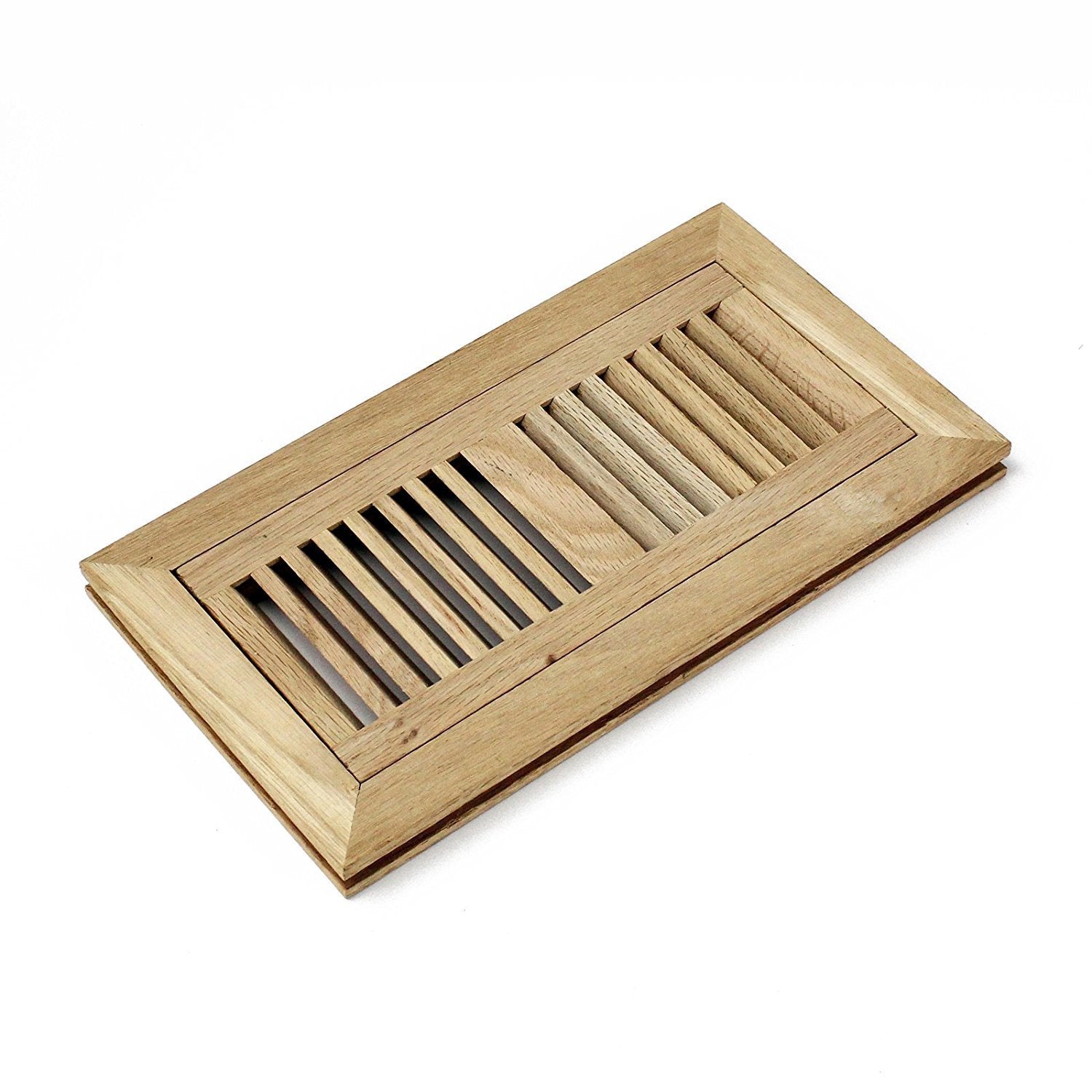 WELLAND Red Oak Flush Mount Floor Register Vents With Frame,Unfinished Wood Vents.