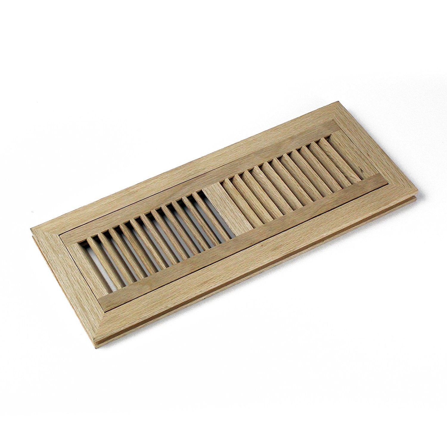 WELLAND Red Oak Flush Mount Floor Register Vents With Frame,Unfinished Wood Vents.