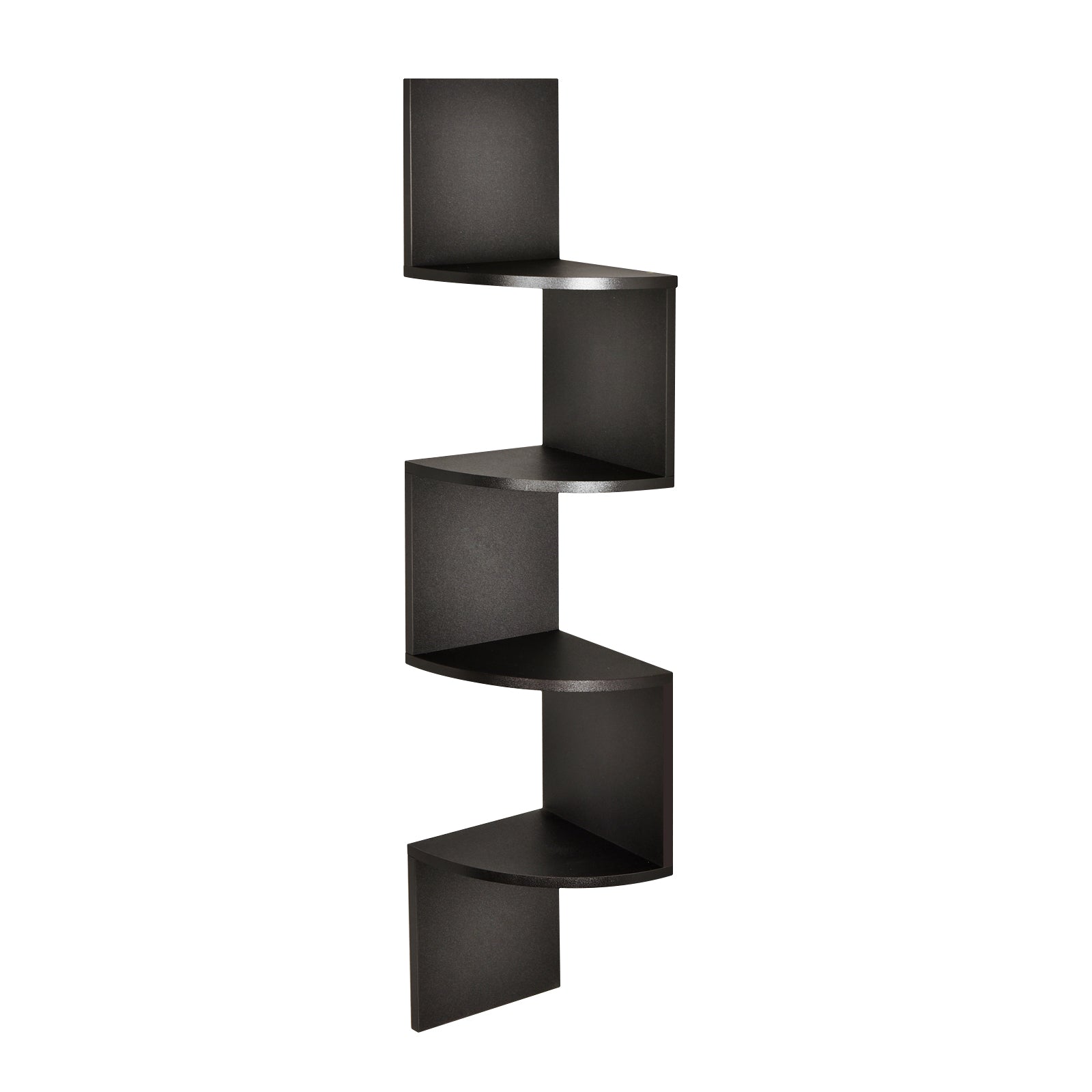 WELLAND Zig Zag 4-Tier Floating Corner Shelves Wall Mounted Shelf Storage Display, 7.87