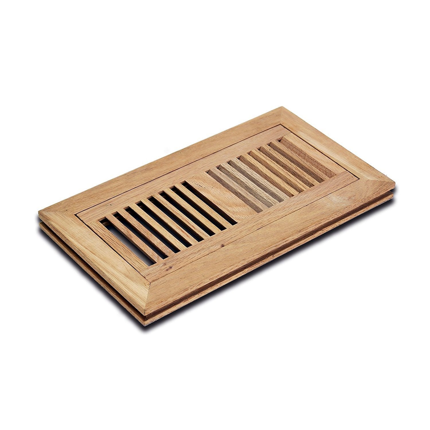 WELLAND Red Oak Flush Mount Floor Register Vents With Frame,Unfinished Wood Vents.
