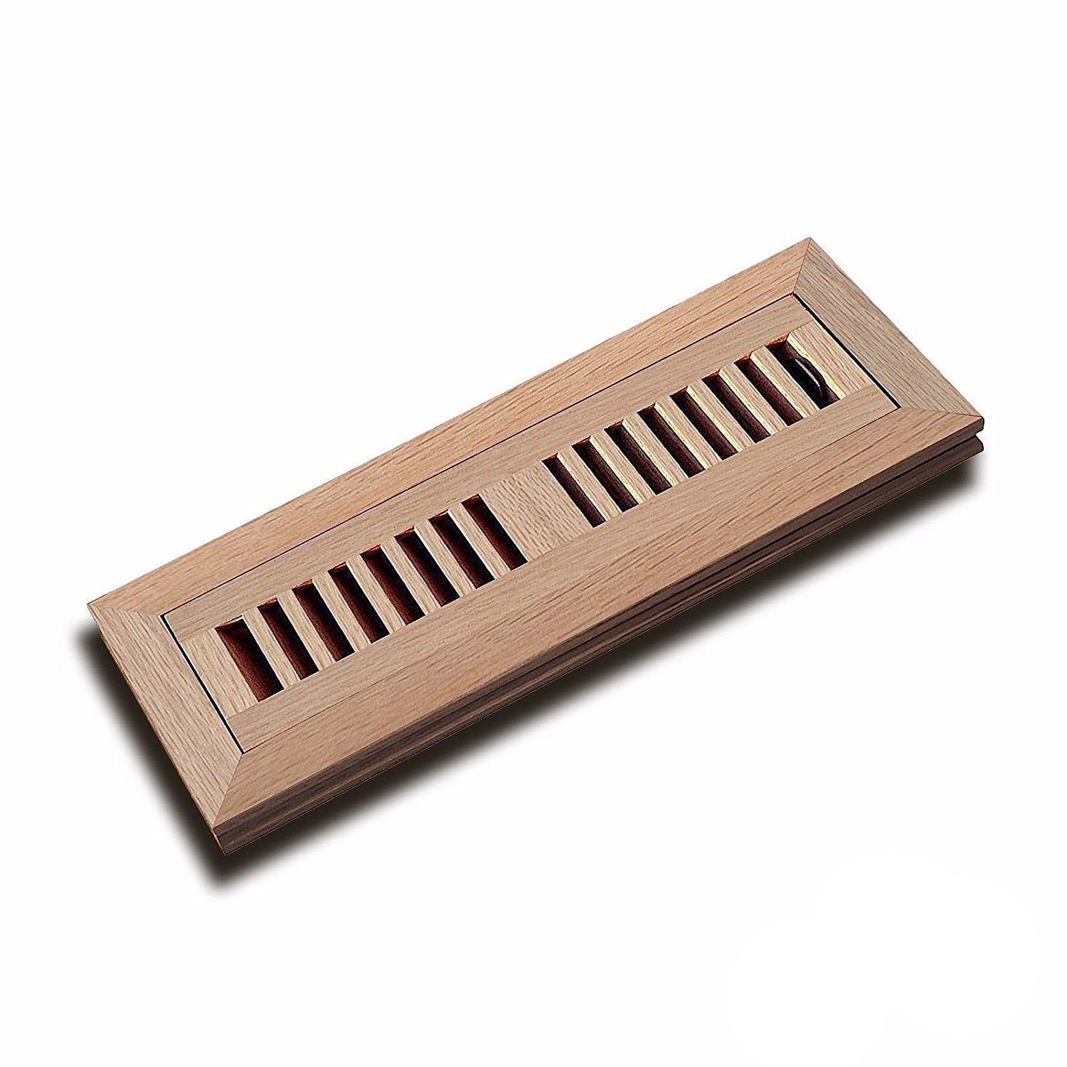 WELLAND Red Oak Flush Mount Floor Register Vents With Frame,Unfinished Wood Vents.