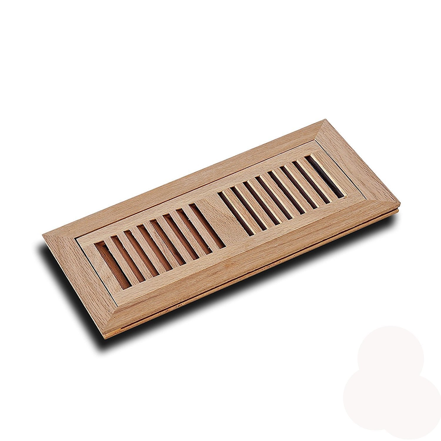 WELLAND Red Oak Flush Mount Floor Register Vents With Frame,Unfinished Wood Vents.