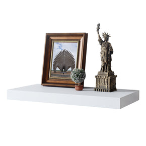WELLAND 12 Inch Deep Grande Floating Shelf Wall Mounted Shelves Display, 24"L/36"L/48"L, White