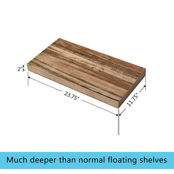 24 inch hot sale deep wood shelf