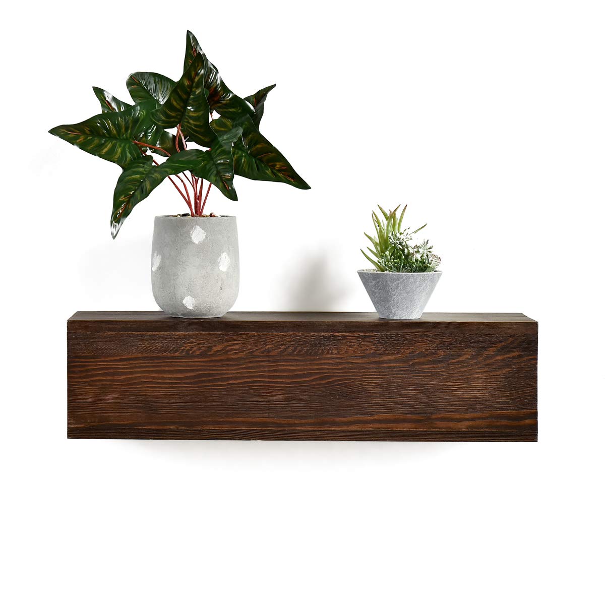 WELLAND Dylan Pinewood Rustic Wood Floating Shelf Fireplace Mantel Shelf Wall Mounted Shelves Display, 6