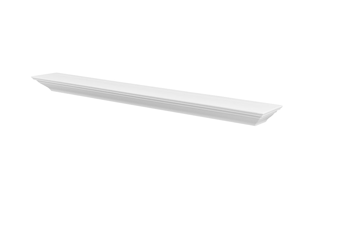 WELLAND Pine Wood Corona Crown Molding Floating Shelf Wall Mounted Shelves Fireplace Mantel Display, 72