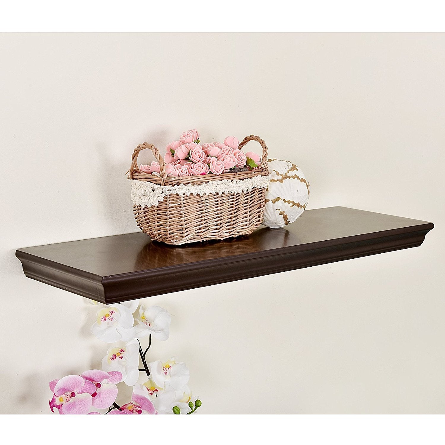 WELLAND Dover Floating Wall Shelf Wall Mounted Shelves Display, 24