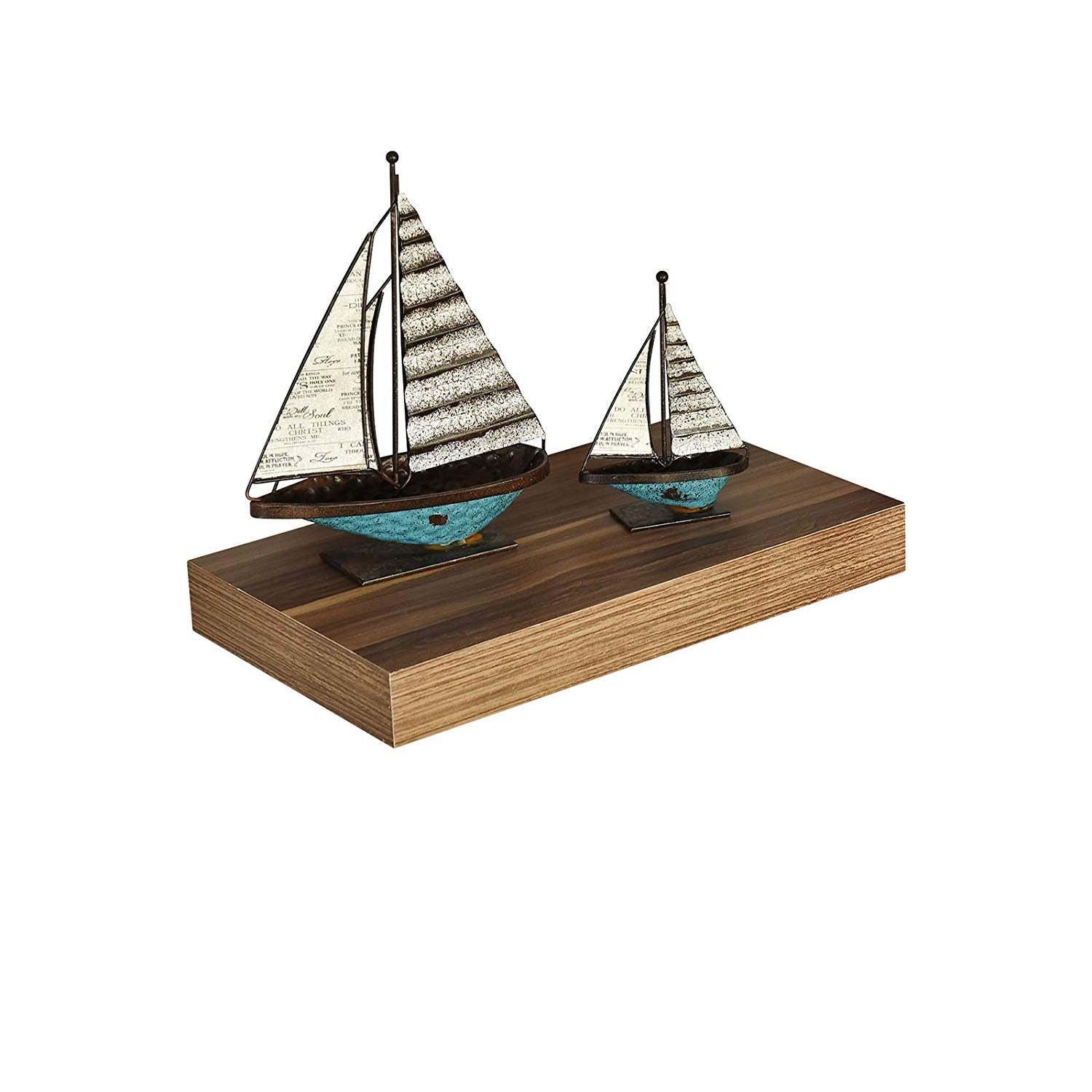 WELLAND Floating Shelves Wood Modern Display Shelves Wall Mounted Shelves, 16