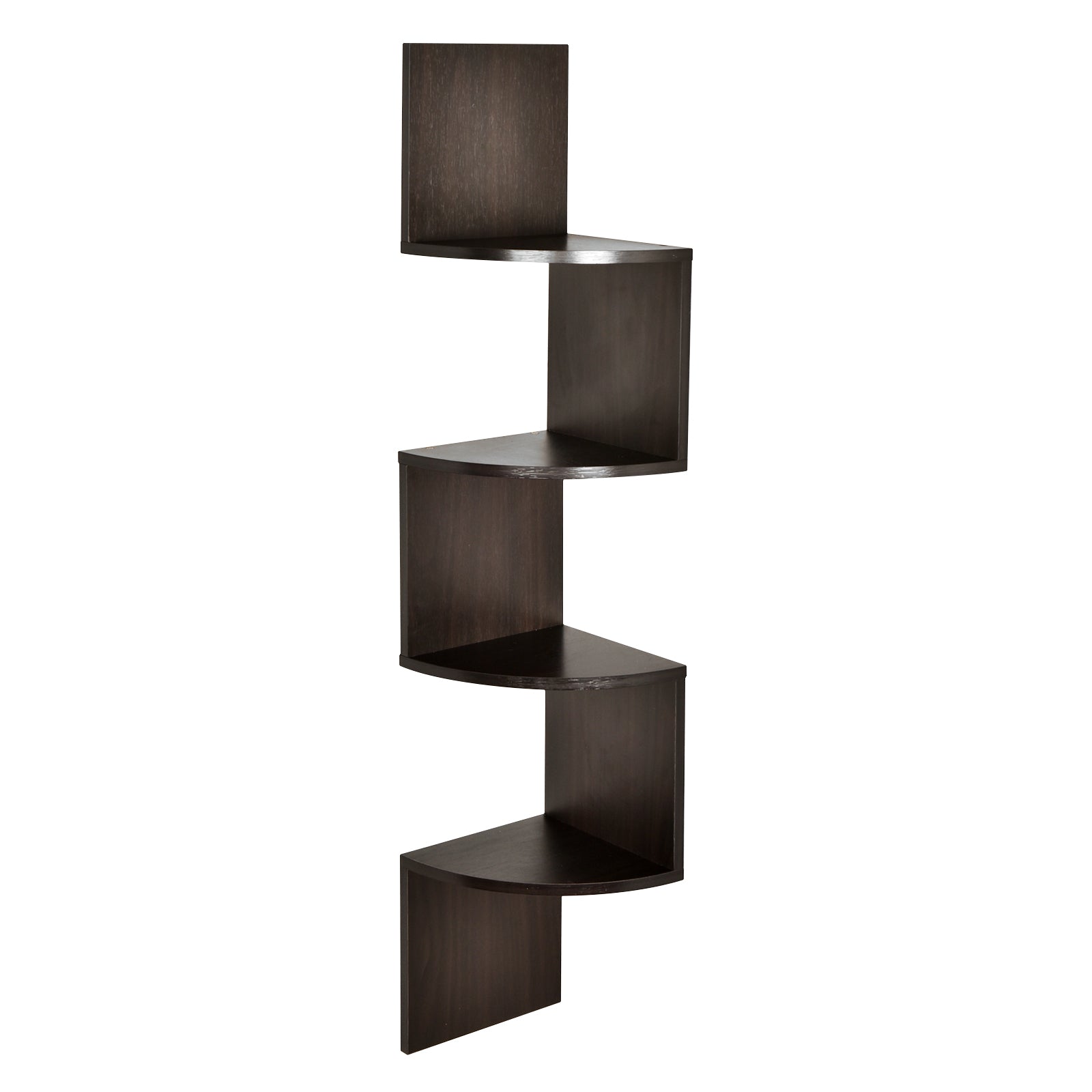 WELLAND Zig Zag 4-Tier Floating Corner Shelves Wall Mounted Shelf Storage Display, 7.87