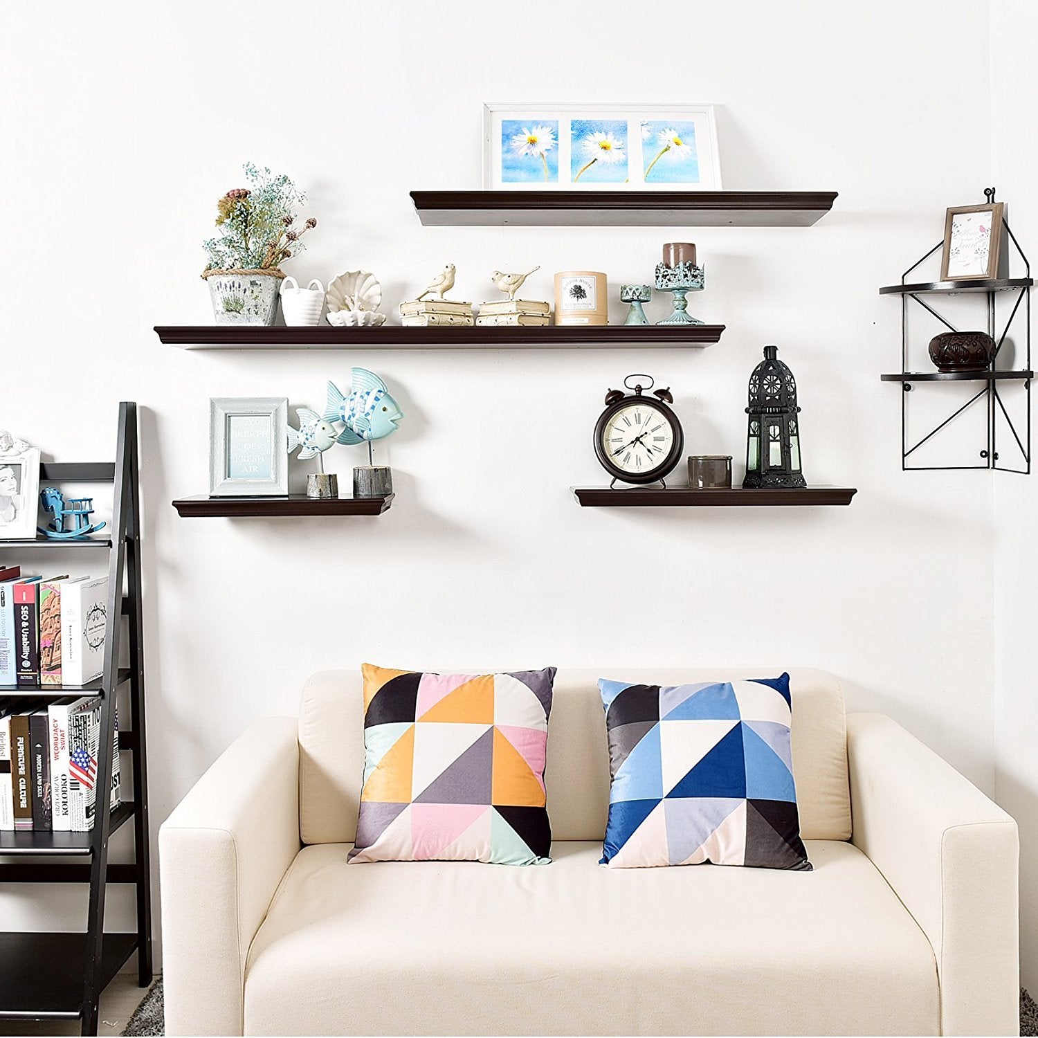 WELLAND Dover Floating Wall Shelf Wall Mounted Shelves Display, 24