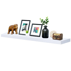 WELLAND Floating Shelves Wood Modern Display Shelves Wall Mounted Shelves, 60"L x 9.25"W x 2"H, Black/Espresso/White