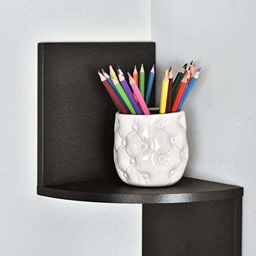 WELLAND Zig Zag 4-Tier Floating Corner Shelves Wall Mounted Shelf Storage Display, 7.87