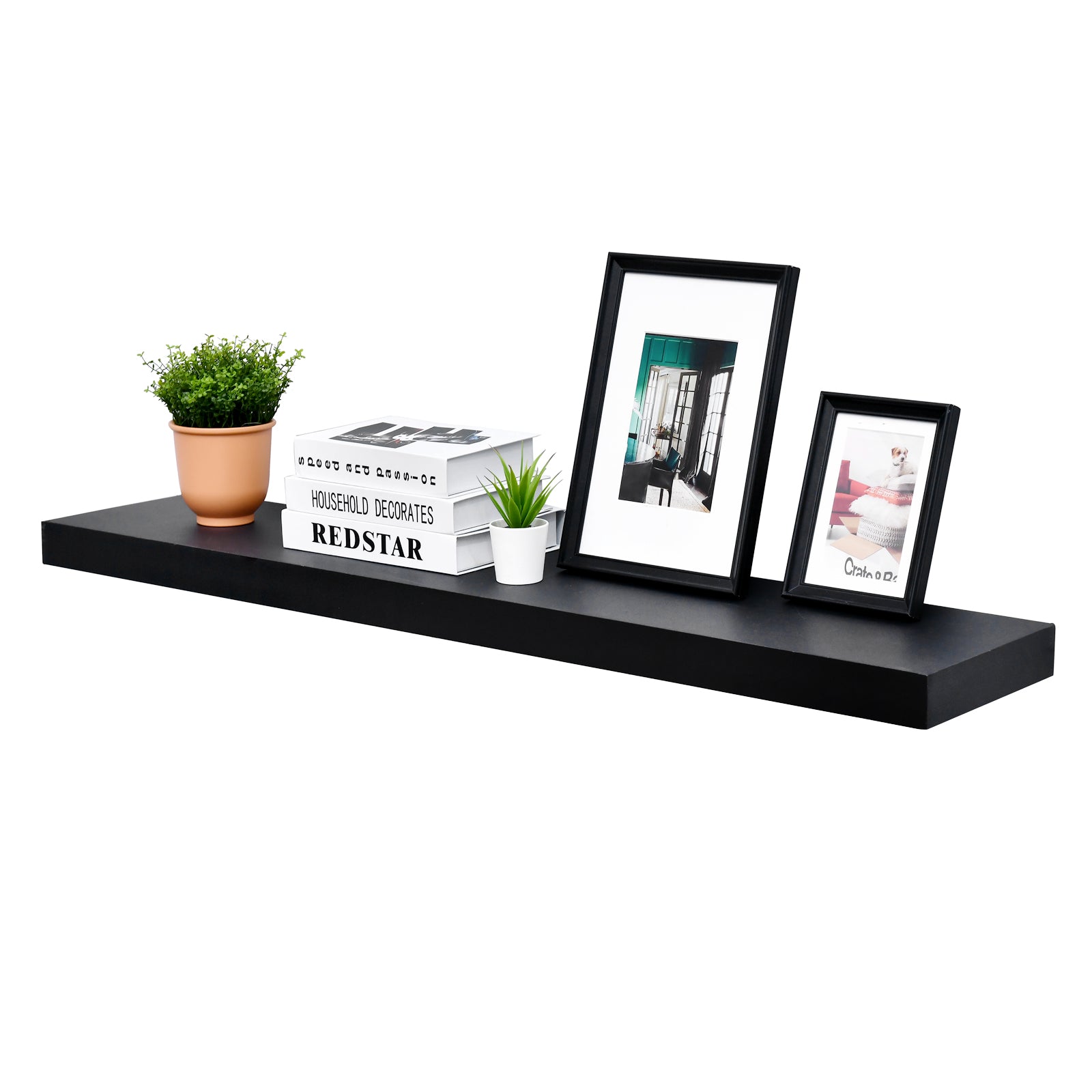 WELLAND  Floating Shelves Wood Modern Display Shelves Wall Mounted Shelves, 48