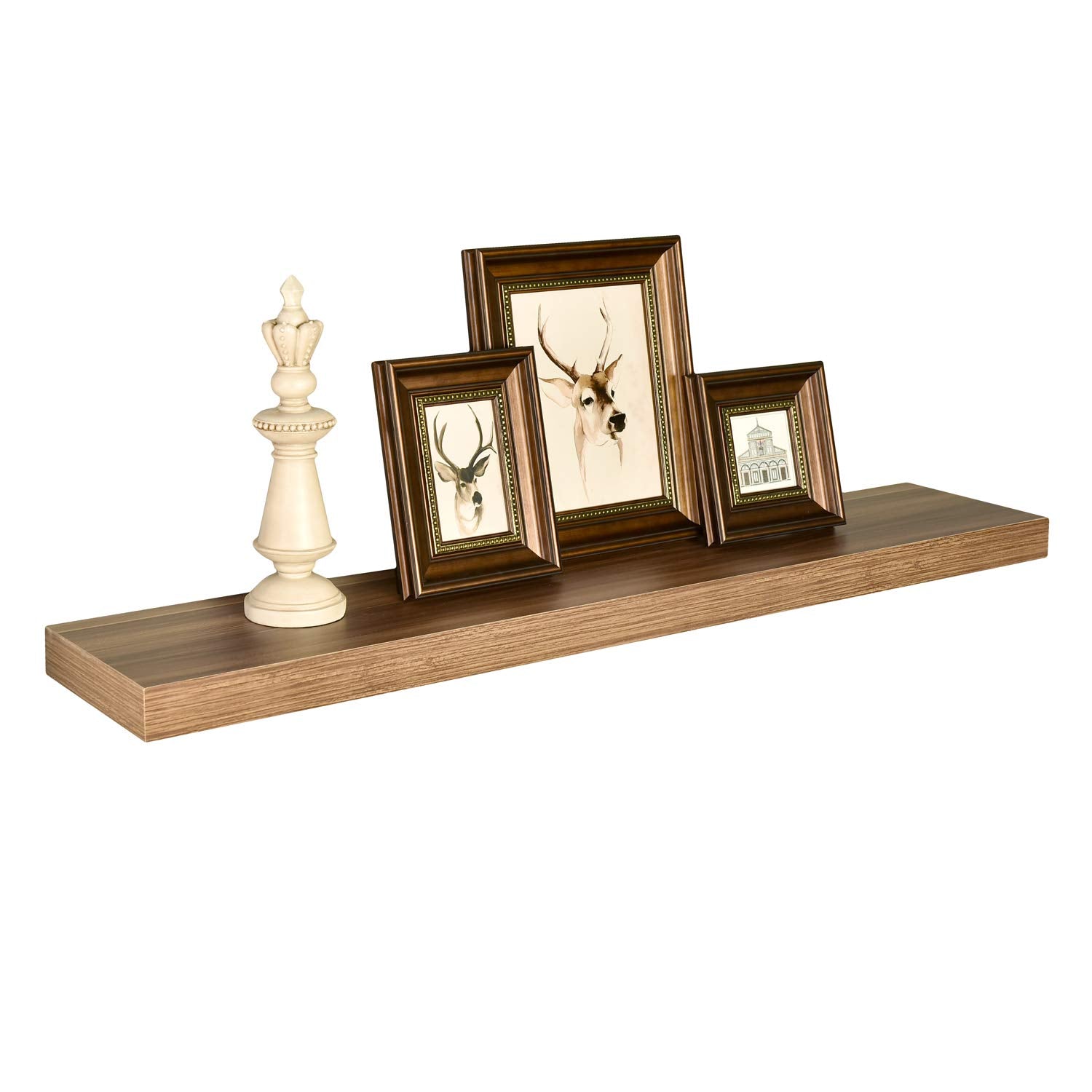 WELLAND  Floating Shelves Wood Modern Display Shelves Wall Mounted Shelves, 48