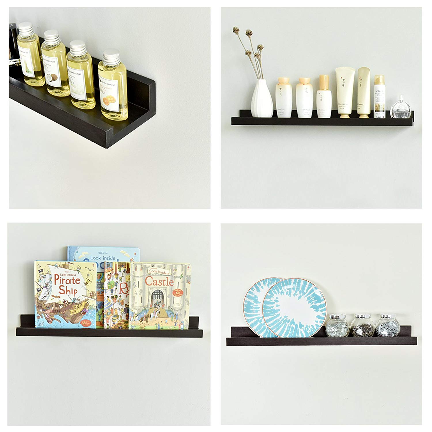 WELLAND Vista Photo Ledge Floating Shelves Picture Ledge Wall Mounted Shelf Display, Set of 2, 47.24