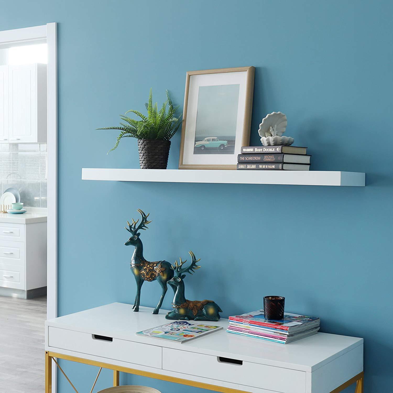 WELLAND New Chicago Floating Shelves Wall Mounted Shelf Display, 47.5