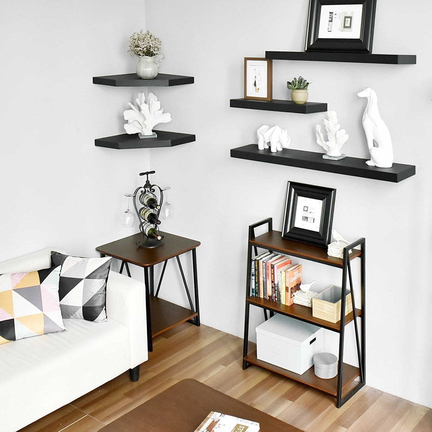 WELLAND Floating Shelves Wood Modern Display Shelves Wall Mounted Shelves, 16