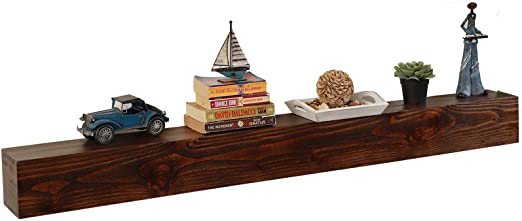 WELLAND Dylan Pinewood Rustic Wood Floating Shelf Fireplace Mantel Shelf Wall Mounted Shelves Display, 6