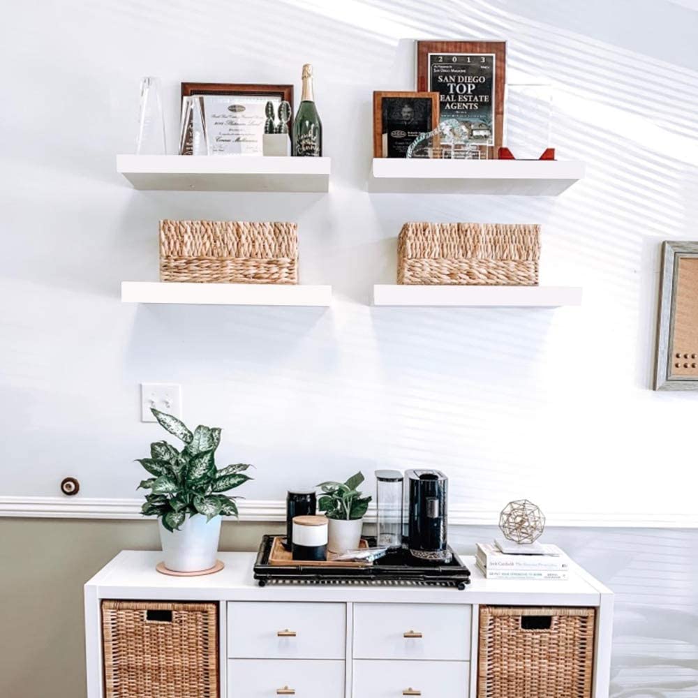 WELLAND 12 Inch Deep Grande Floating Shelf Wall Mounted Shelves Display, 24