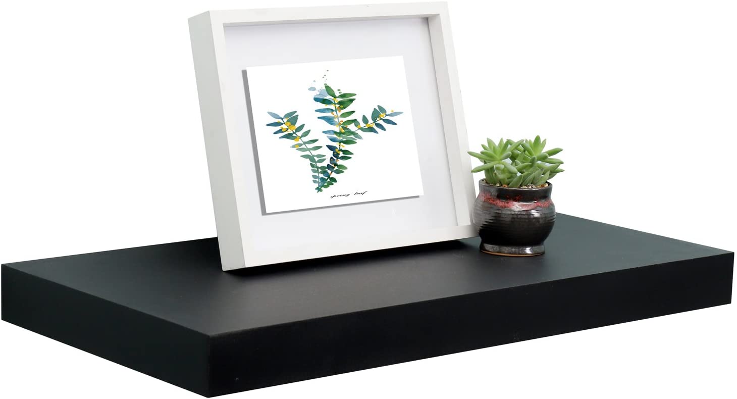 WELLAND 12 Inch Deep Grande Floating Shelf Wall Mounted Shelves Display, 24