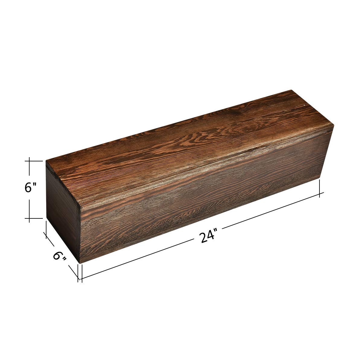 WELLAND Dylan Pinewood Rustic Wood Floating Shelf Fireplace Mantel Shelf Wall Mounted Shelves Display, 6