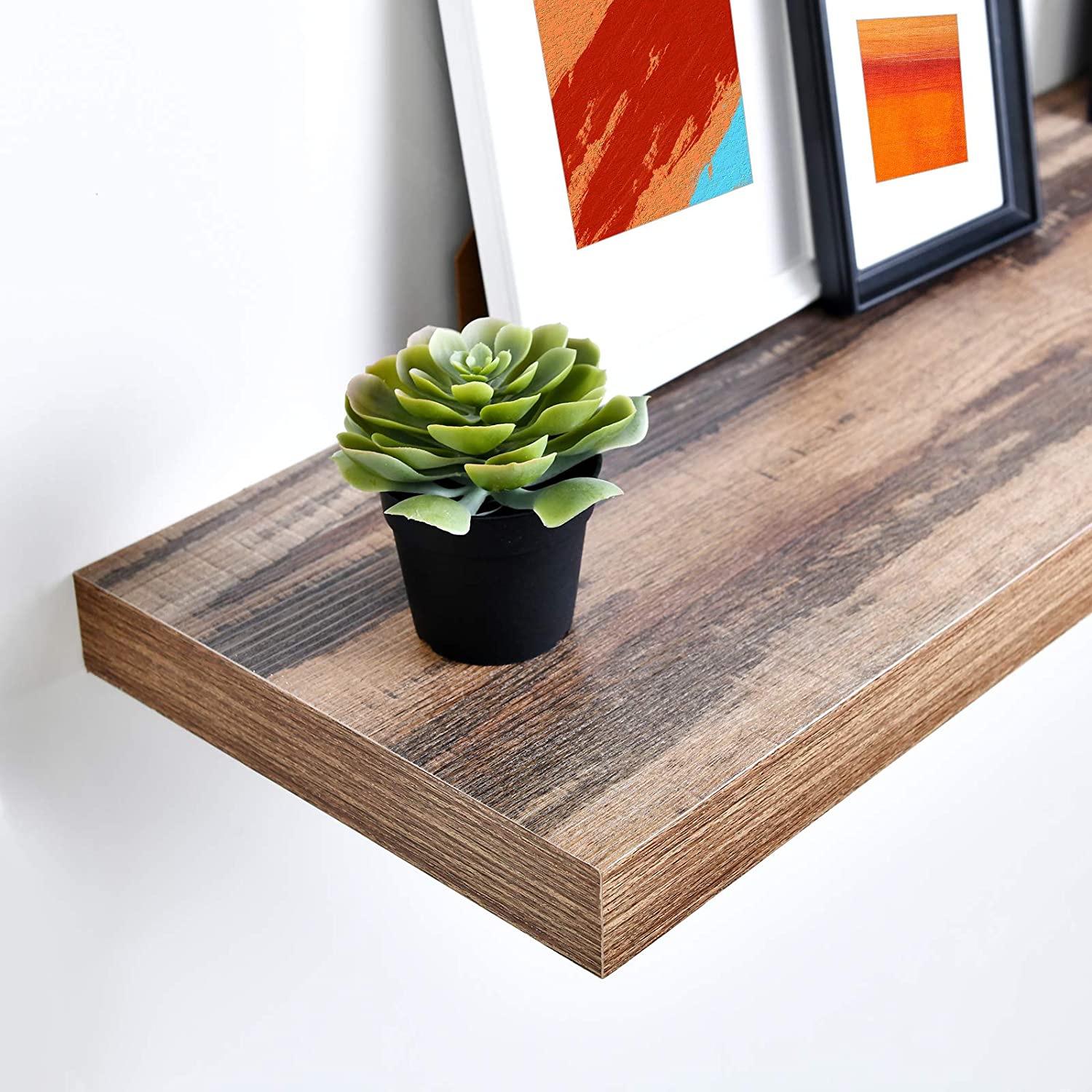 WELLAND 12 Inch Deep Grande Floating Shelf Wall Mounted Shelves Display, 24