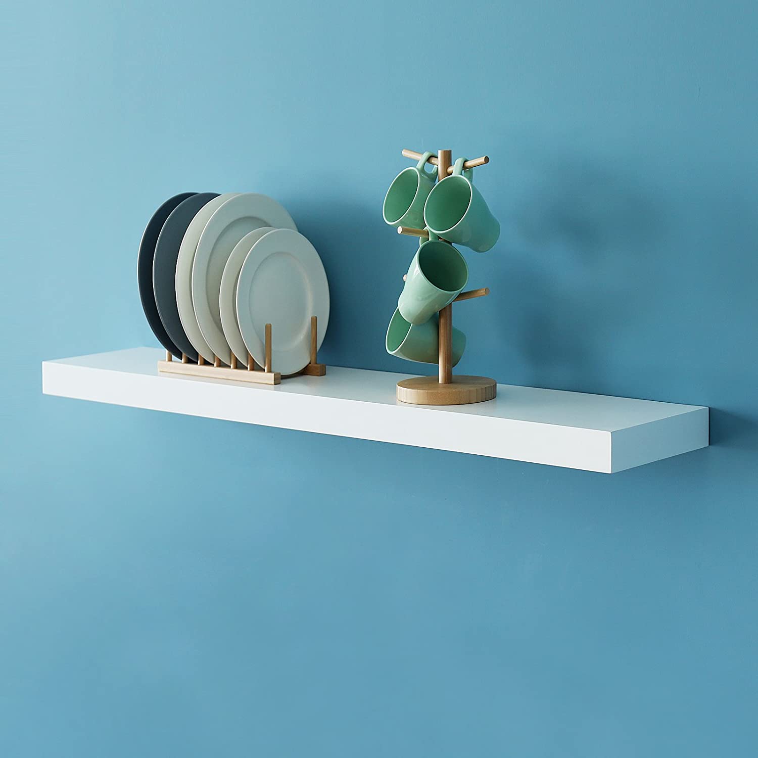 WELLAND New Chicago Floating Shelves Wall Mounted Shelf Display, 47.5