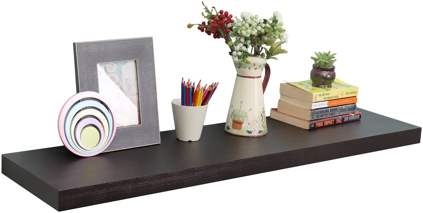 WELLAND 12 Inch Deep Grande Floating Shelf Wall Mounted Shelves Display, 24
