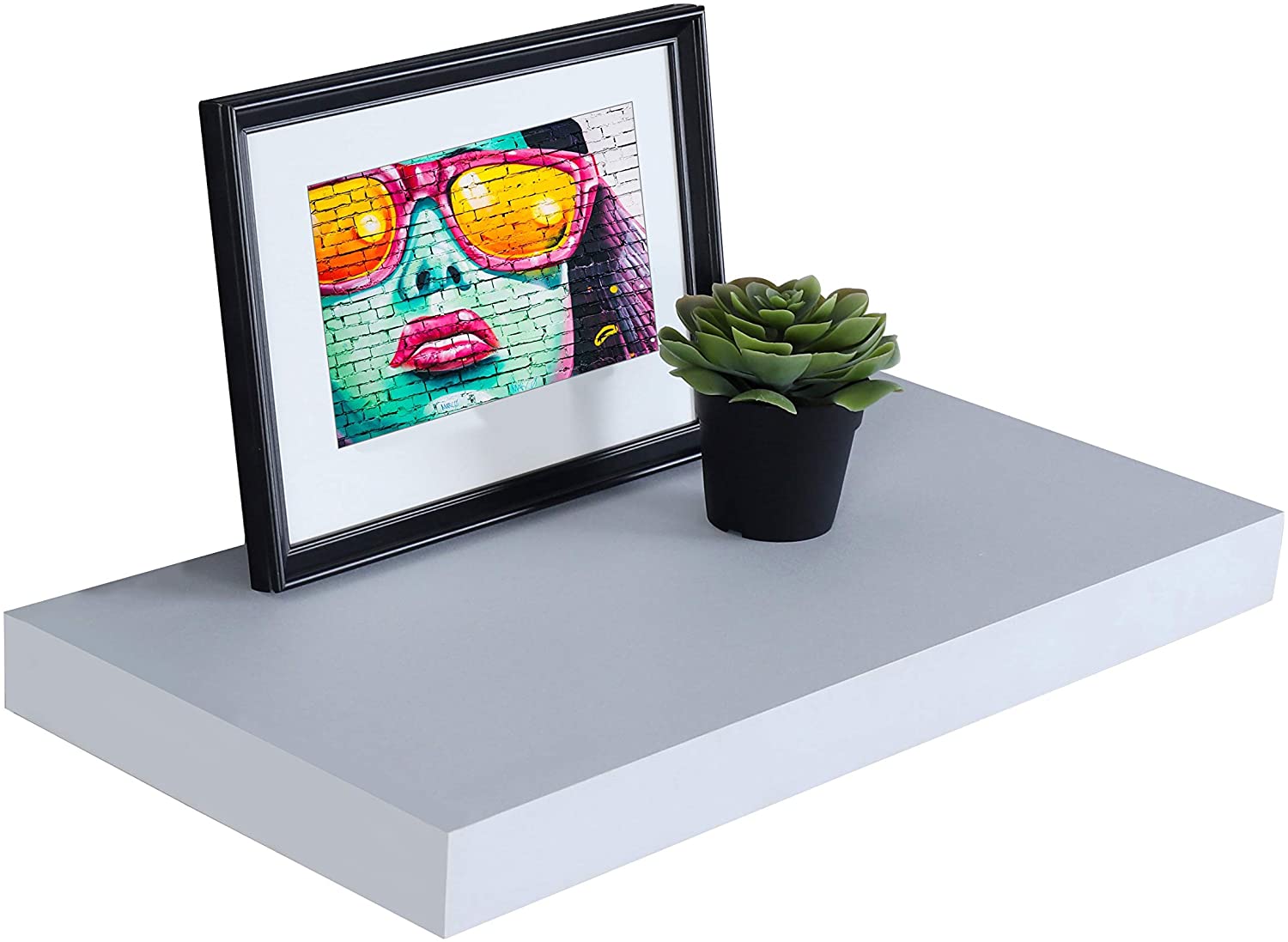 WELLAND 12 Inch Deep Grande Floating Shelf Wall Mounted Shelves Display, 24