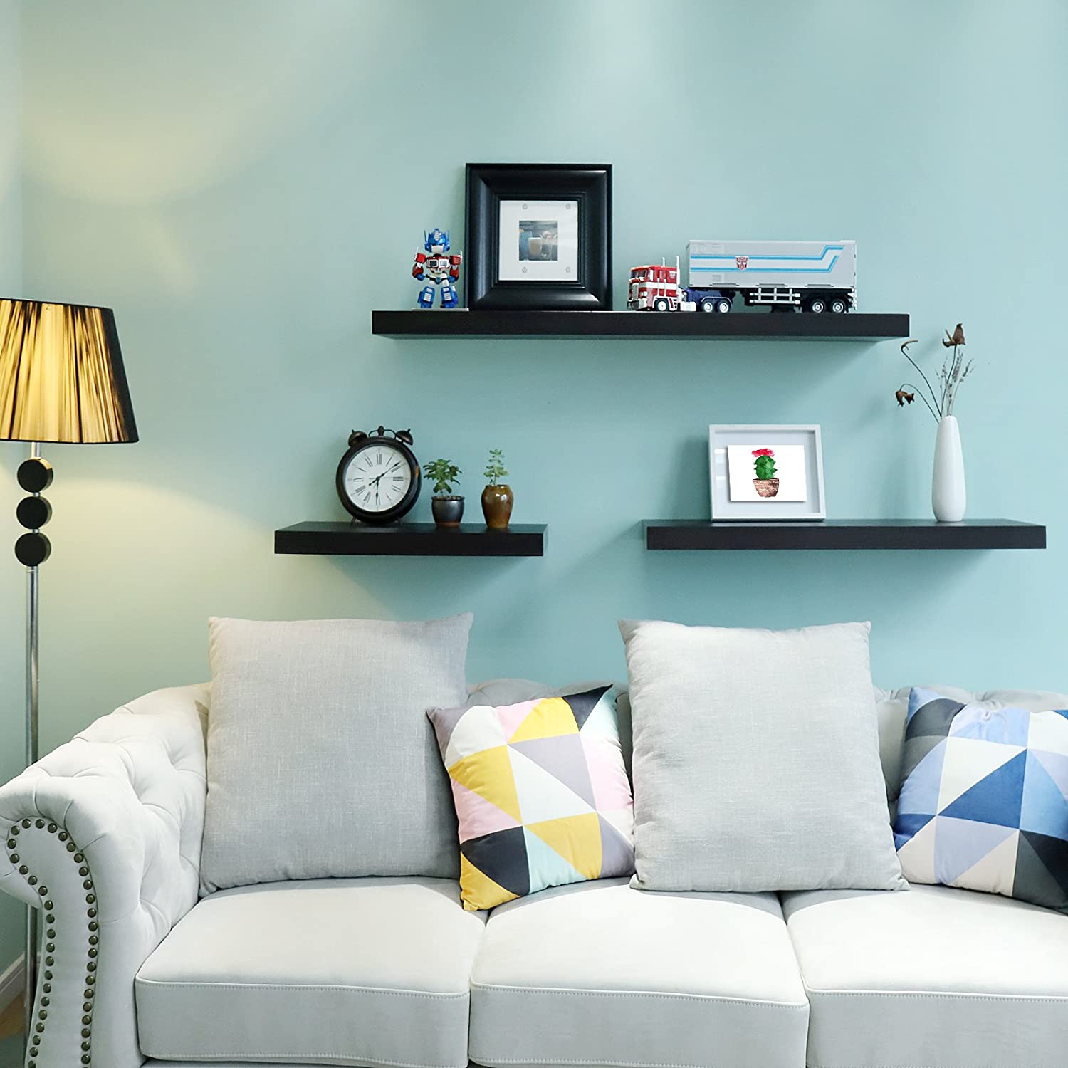 WELLAND 12 Inch Deep Grande Floating Shelf Wall Mounted Shelves Display, 24