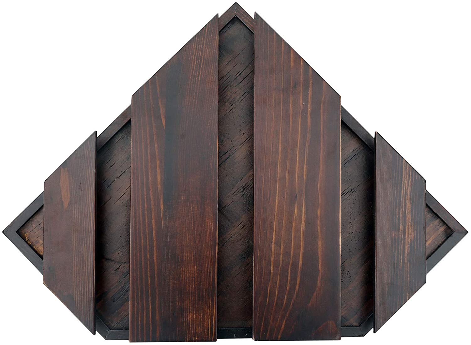 WELLAND Rustic Wood Corner Floating Shelves Wall Mounted Corner Wine Rack with 6 Glass Slot Holder, Set of 2