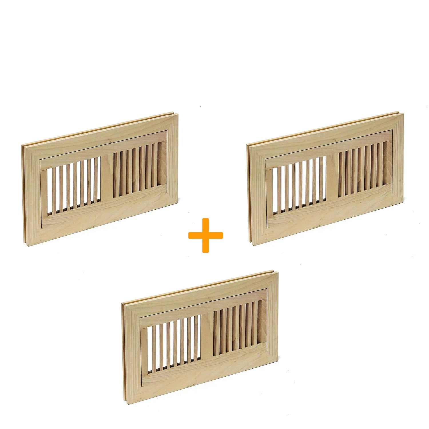 WELLAND Hickory Flush Mount Floor vent With Frame, Unfinished Wood Vents