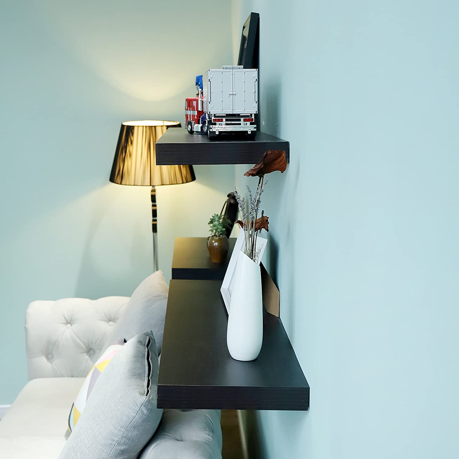 WELLAND 12 Inch Deep Grande Floating Shelf Wall Mounted Shelves Display, 24