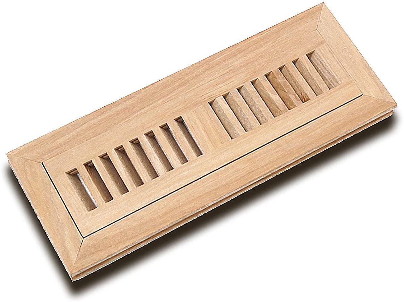 WELLAND Hickory Flush Mount Floor vent With Frame, Unfinished Wood Vents