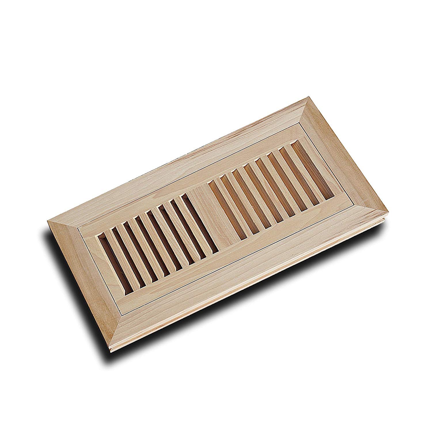 WELLAND Hickory Flush Mount Floor vent With Frame, Unfinished Wood Vents