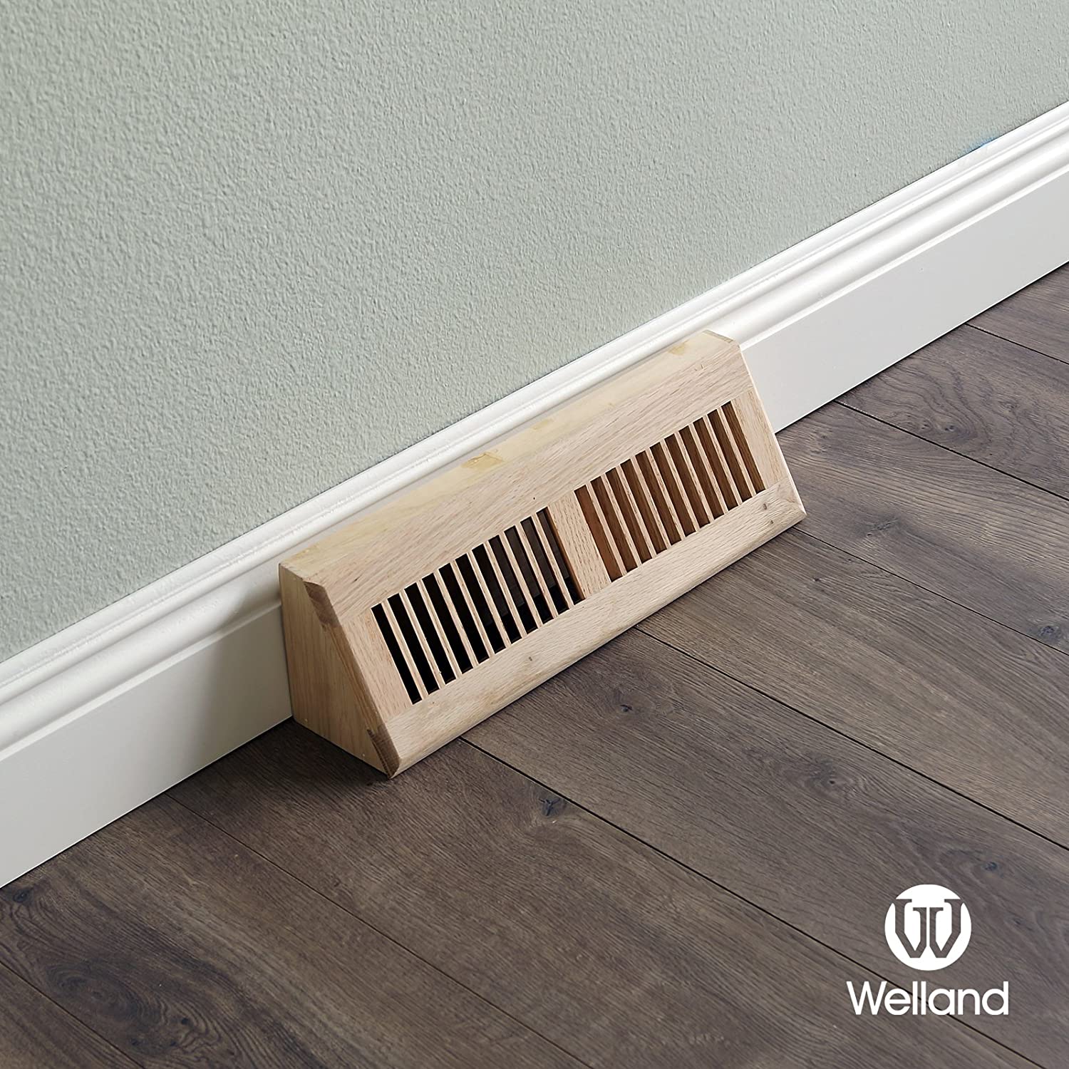 WELLAND Solid White Oak Baseboard Diffuser Unfinished Wood Vents