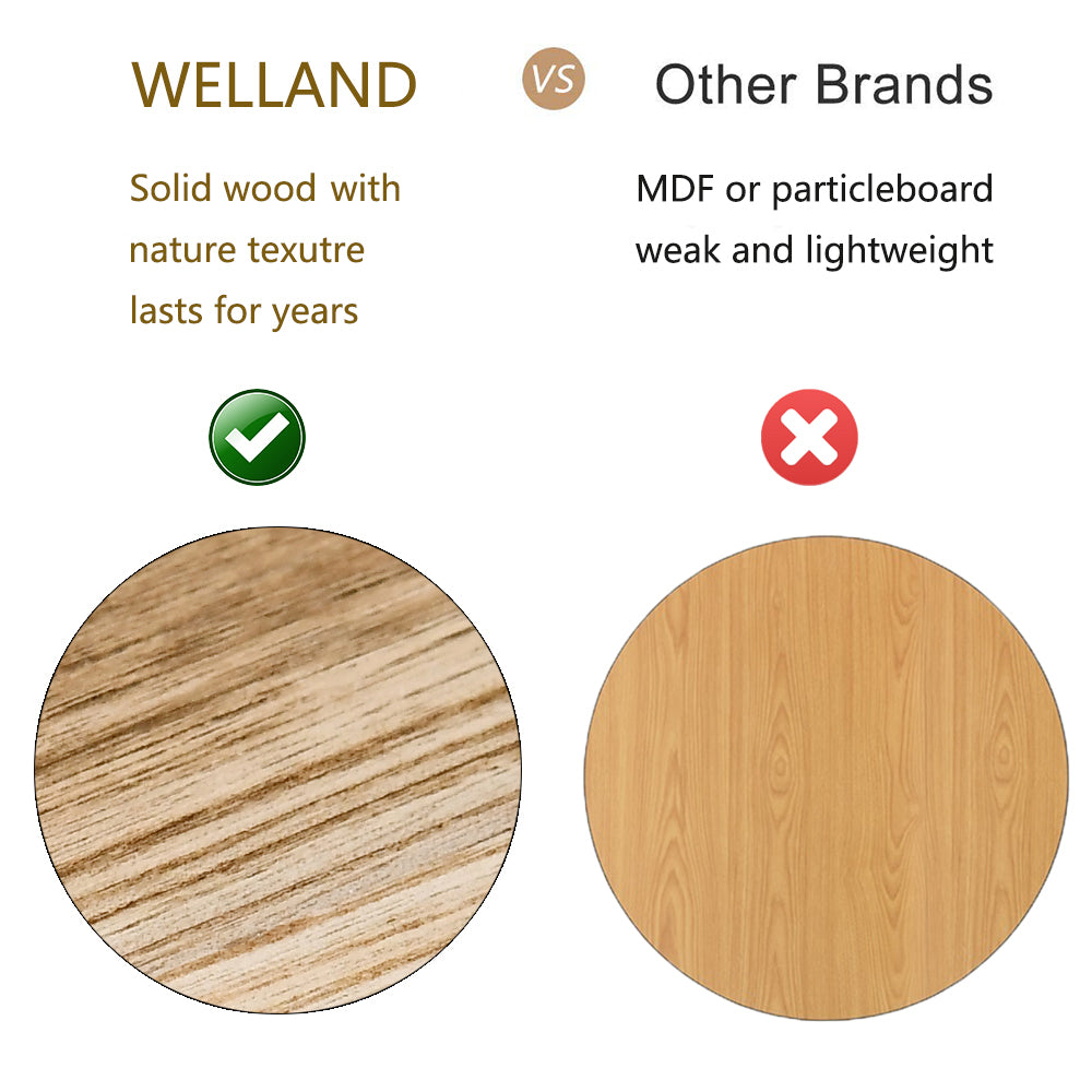 WELLAND 5.5'' Modern Natural Solid Wood Floating Shelves with Metal Frame Wall Mounted Shelf Display, Set of 3 (16