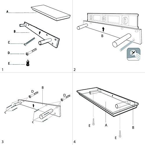 WELLAND Dover Floating Wall Shelf Wall Mounted Shelves Display, 24
