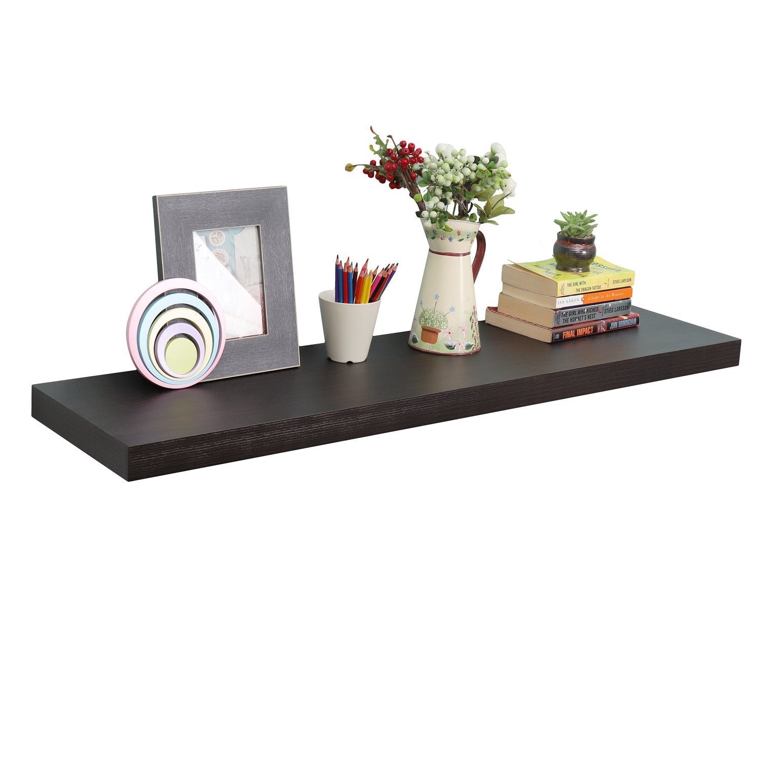 WELLAND 12 Inch Deep Grande Floating Shelf Wall Mounted Shelves Display, 24