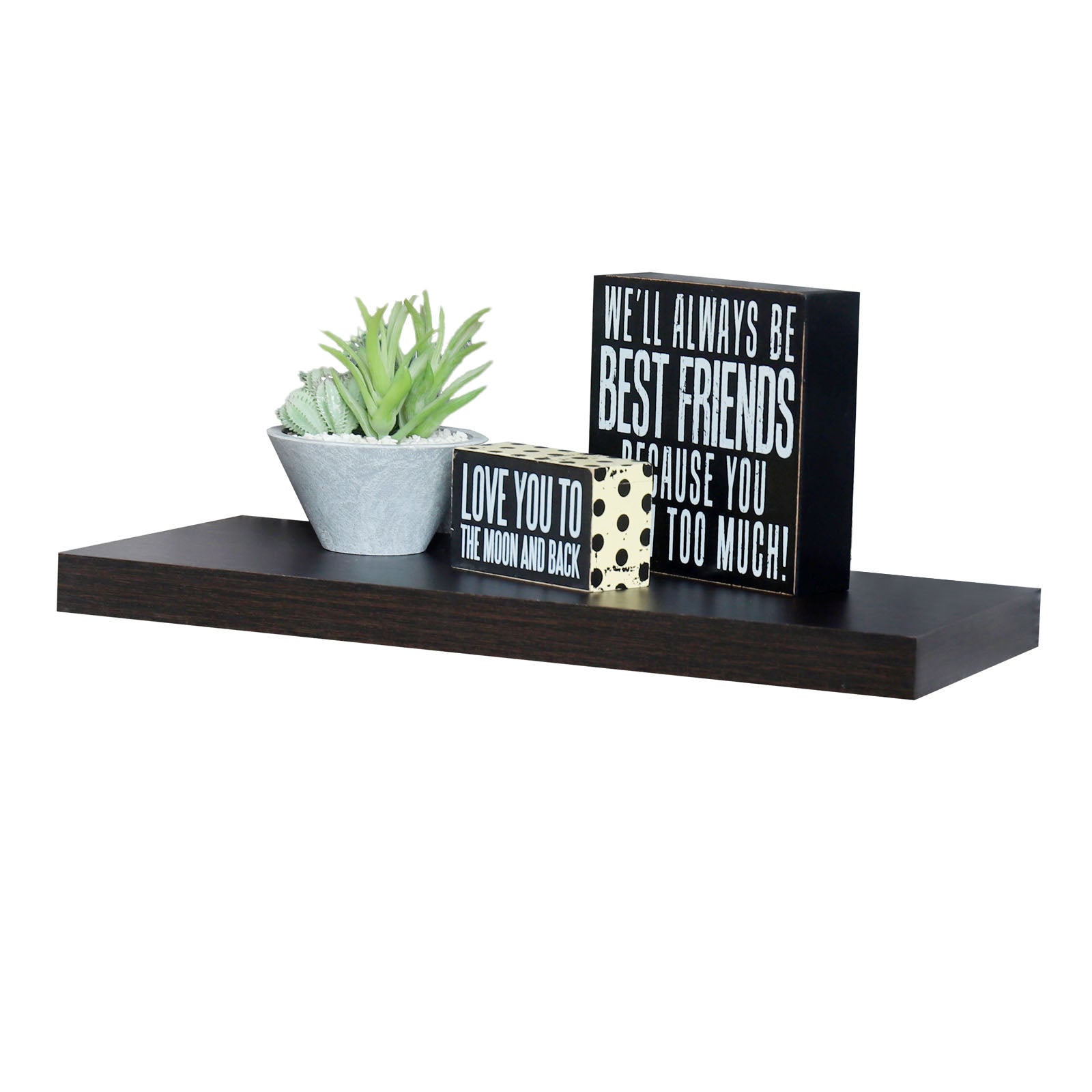 WELLAND Simons Floating Shelf Wood Modern Wall Mounted Display Shelves, 18