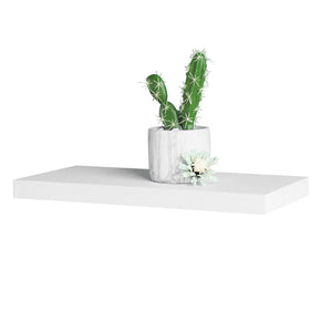 WELLAND Simons Floating Shelf Wood Modern Wall Mounted Display Shelves, 18"L x 8"D x 1.25"T, White/Black