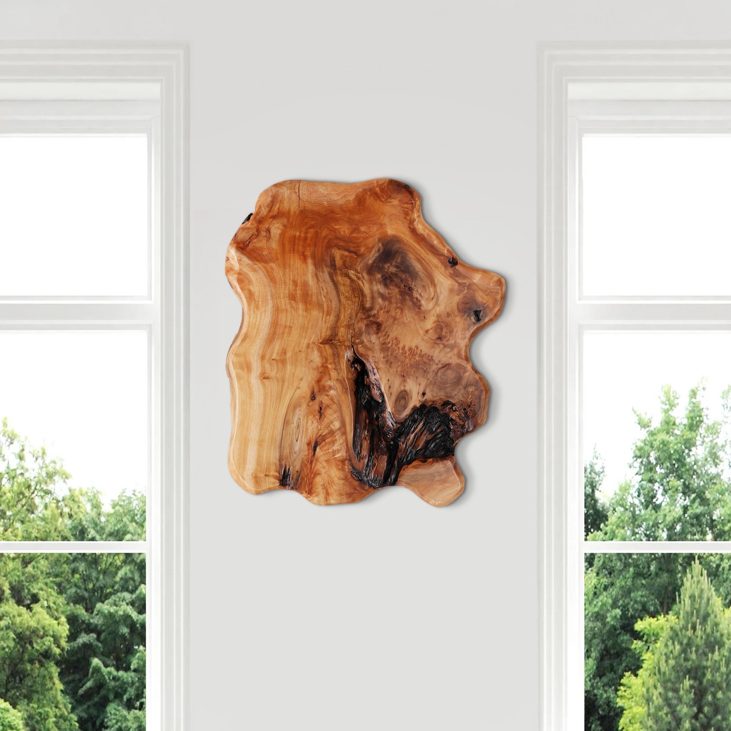 WELLAND Cedar Wood Wall decoration Ornaments, Hanging Decoration, irregular shape décor, 17.5 (L) x 1.5 (W) x 15 (H) inches