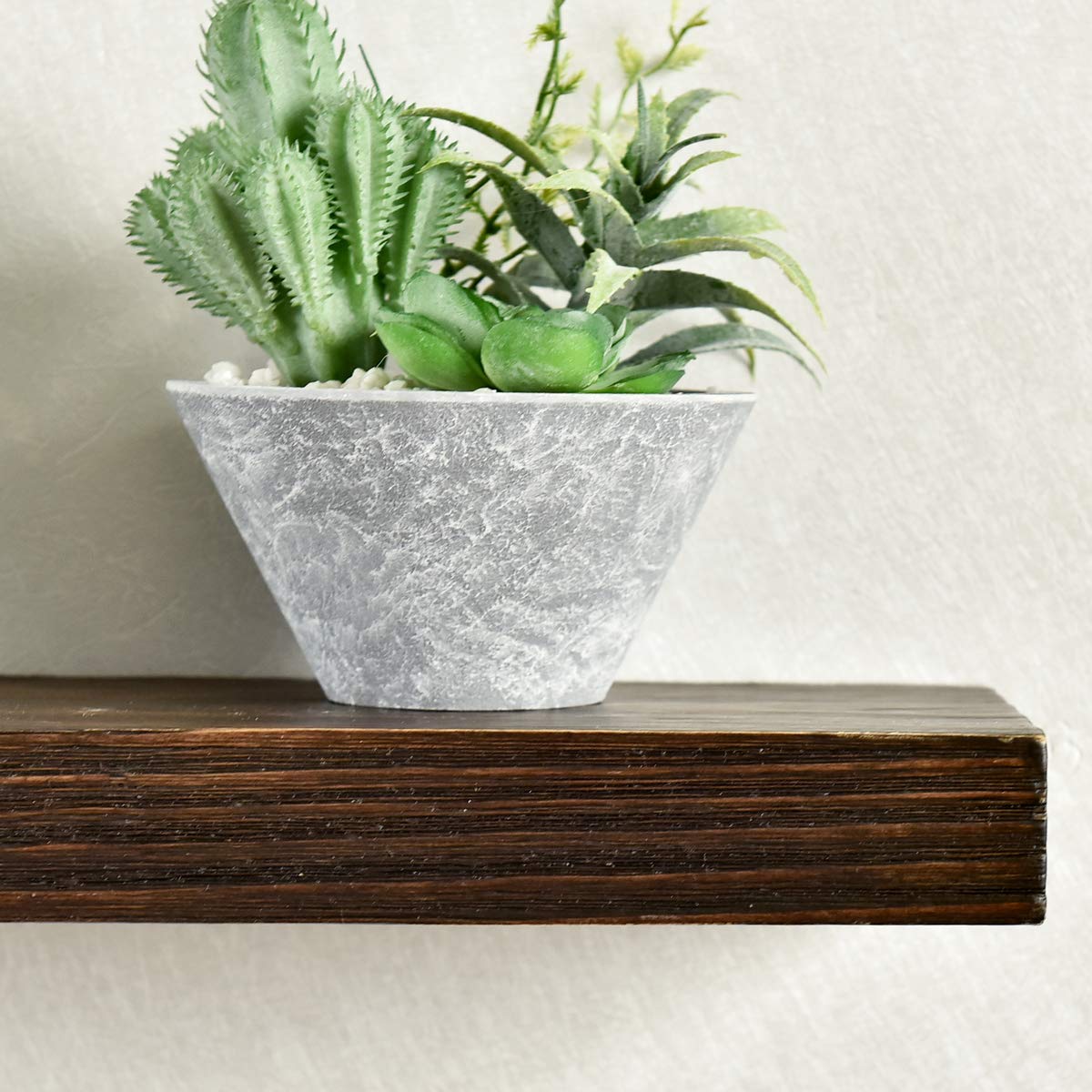 WELLAND Bradley Handmade Wood Floating Shelf Rustic Wall-Mounted Shelves, Set of 2, 12