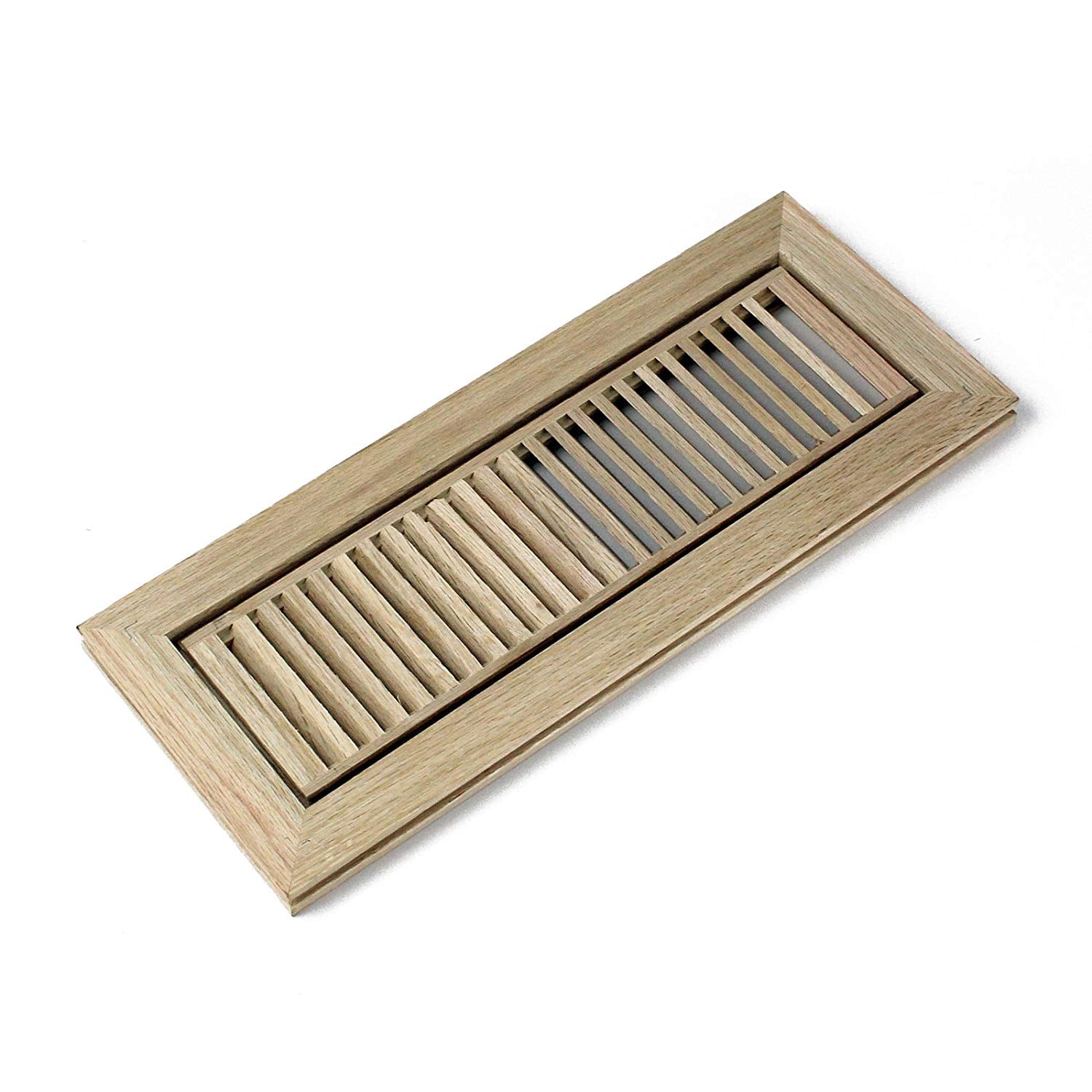 WELLAND Red Oak Flush Mount Floor Register Vents With Frame,Unfinished Wood Vents.