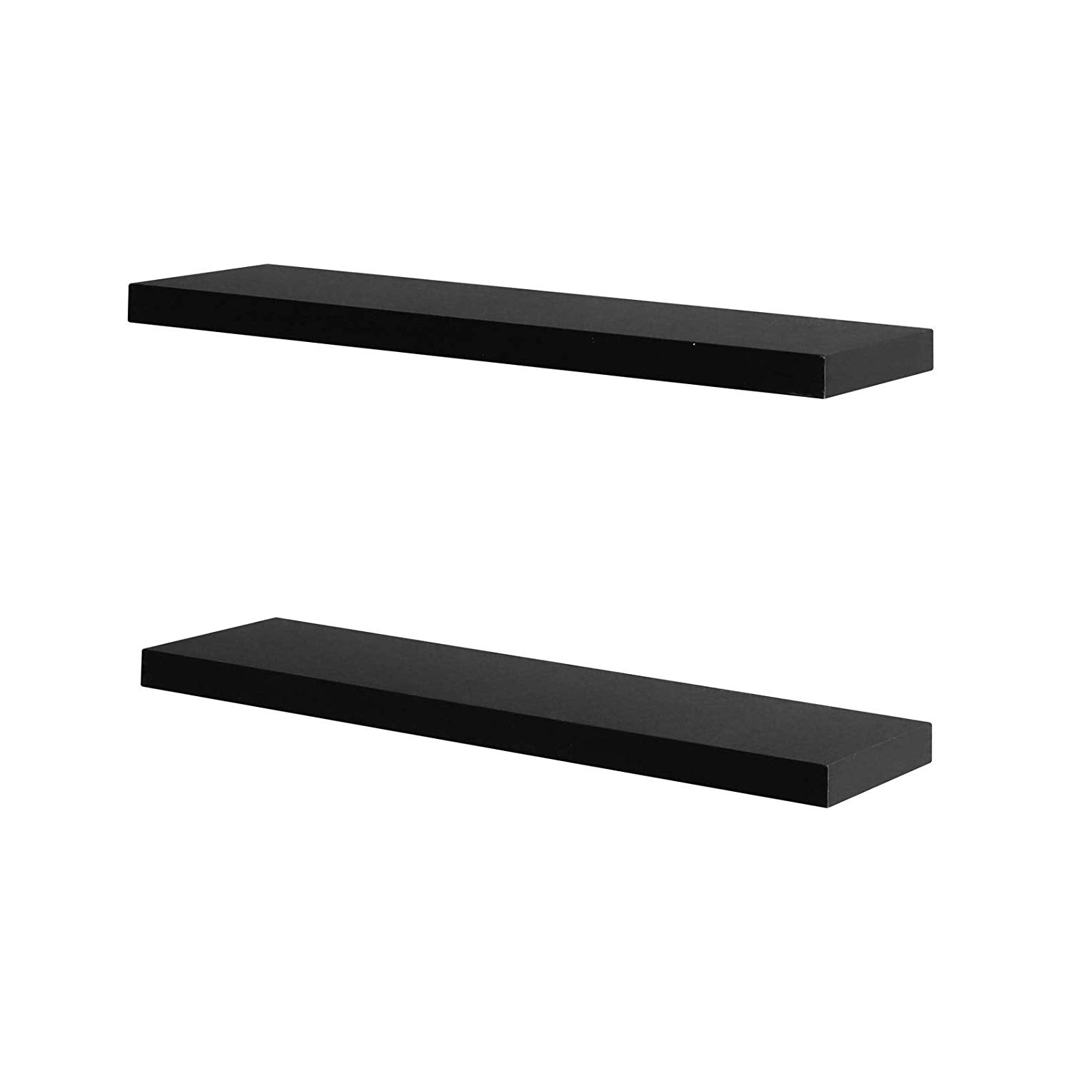 WELLAND Simons Floating Shelf Wood Modern Wall Mounted Display Shelves, Set of 2, 24