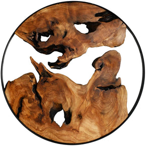 WELLAND 16" Cedar Wood Wall Decoration Ornaments Hanging Decoration Irregular Shape Décor, 16"L x 16"W x 1"H