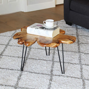 WELLAND Rustic Cedar Edge Coffee Table End Table Side Table(27"D x 28"W x 16"H)