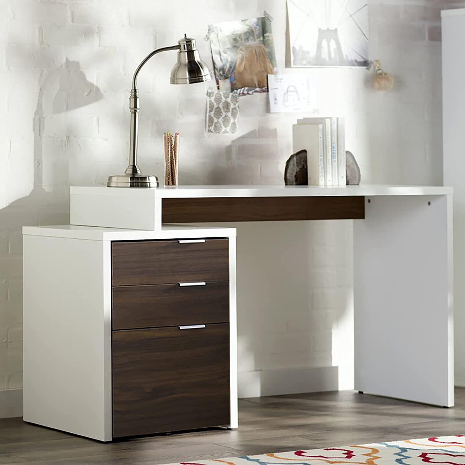 WELLAND Mobile File Cabinet Under Desk with 3 Drawer, Vertical Filing Cabinet or Nightstand with Wheels