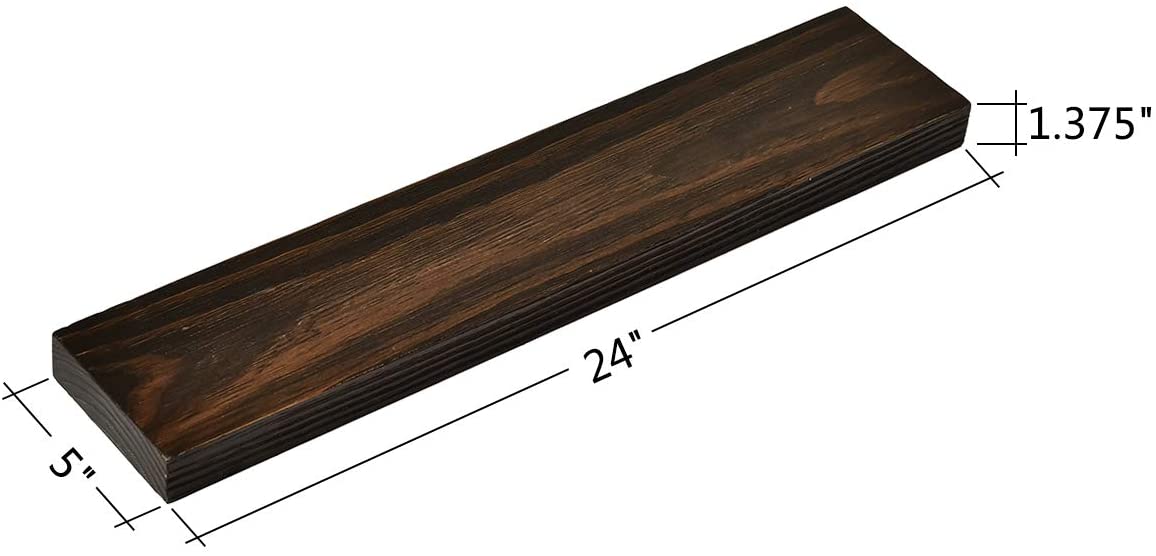 WELLAND Bradley Handmade Wood Floating Shelf Rustic Wall-Mounted Shelves, Set of 2, 12